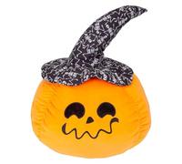 VFM e-Store - Pumpkin Soft Toy Halloween Plush Trick Or Treat - Festive Party Gift - October 31St - 66cm X 45cm Black Skeleton Hat X 1