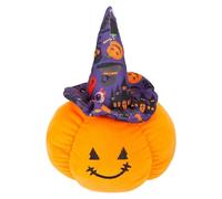 VFM e-Store - Pumpkin Soft Toy With Witches Hat Halloween Decoration Trick Or Treat Party Oranament - 23cm X 16cm Purple X 1