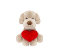 VFM e-Store Puppy Soft Toy Brown Plush With Red Love Heart Dog in Cream VFM e-Store Cream