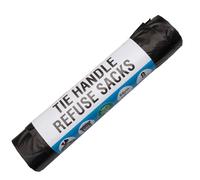 VFM e-Store Refuse 8 Pack 50L Tie Bags/Sacks Strong Secure VFM e-Store Multicolor