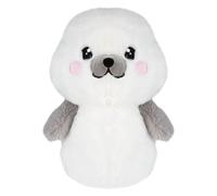 VFM e-Store - Seal Kawaii Zoo Soft Toy - Bedroom Decoration - Perfect for Plush Lovers, Gift Ideas for Children - White - 26cm X 18cm