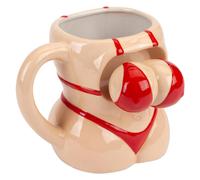 VFM e-Store Shaking Bikini Wobble Mug Funny Hot Drink Cup Beige 12cm x 14cm | Size: 12 cm x 14 cm VFM e-Store Beige 12 cm x 14 cm