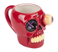 VFM e-Store - Shaking Skull Wobble Mug - Funny Hot Drink Cup - Perfect for Coffee and Tea Lovers, Gift Ideas - Red - 12cm X 10cm