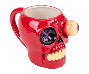 VFM e-Store Shaking Skull Wobble Mug Funny Hot Drink Cup Red 12cm x 10cm | Size: 12 cm x 10 cm VFM e-Store Red 12 cm x 10 cm