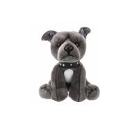 PMS VFM - Staffordshire Soft Toy Grey Staffy, Staffordshire Bull Terrier Dog Premium 30cm Soft Toy - Super Fluffy Luxury Lifelike Stuffed Animal Teddy - Natural World Collection