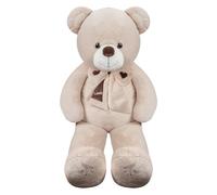 VFM e-Store - Teddy Bear Soft Toy Huggable Farm Plush Great for Birthdays, Ideas - 120cm X 50cm Beige X 1