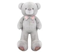 VFM e-Store - Teddy Bear Soft Toy Huggable Farm Plush Great for Birthdays, Ideas - 120cm X 50cm Grey X 1