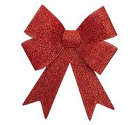 VFM e-Store - Tinsel Bow Christmas Decoration X 1 Stocking Filler Xmas Present Celebration Festive Winter Ornaments - 37cm X 49cm X 13cm Red