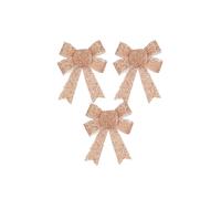 VFM e-Store Tinsel Bows 3 Pack Christmas Decoration X 1 10cm x 13cm x 3cm Rose Gold | Size: 10 cm x 13 cm x 3 cm VFM e-Store Gold 10 cm x 13 cm x 3 cm