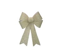Tinsel Light Up Bow Christmas Decoration X Champagne