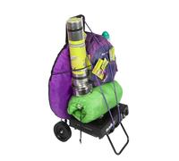 VFM e-Store - Travel Trolley - Max 30Kg Lightweight Foldable With Bungee Cord Portable Outdoors Camping Hiking Holidays Festivals Travel - Black