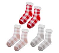 VFM e-Store Valentines Check Knit Lounge Sock Uk Size 4-7 3 Pack Multicolour X 3 VFM e-Store Multicolor One Size