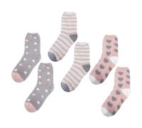 VFM e-Store Valentines Fluffy Cosy Sock Uk Size 4-7 3 Pack Multicolour X 3 VFM e-Store Multicolor One Size