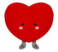 VFM e-Store Valentines Heart Shaped Plush Cushion with Feet 33cm x 39cm Red X 1 | Size: 33 cm x 39 cm VFM e-Store Red 33 cm x 39 cm