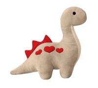 VFM e-Store - Valentines Teddy Dinosaur Plush - Cute Stuffed Animal Diplodocus With Love Hearts, Cuddly Toy for Birthday Or Valentine's Day - Grey Dinosaur Plushie, Elephant Teddy Soft Toy Gift