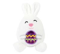 VFM e-Store White Easter Bunny Soft Toy - 10cm Rabbit Toy, Cuddly Stuffed Animal With Shiny Egg, Bunny Teddy Plushie for Birthday, Valentine's, Cute and Huggable Plush