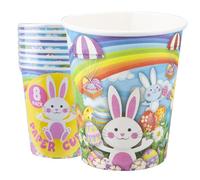 VFM - Easter Paper Cups Picnic-Party Accessories Easter Bunny Design Cute Fun Easter Activity for Garden Parties Childs Picnics Easter Hunts - 8 Pack - 9Oz "