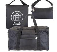 VFM - Foldable Travel Bag Air Cabin Travel Duffle Bag Foldable for Men Women Holdall Weekend Overnight Bag Lightweight and Tough - 40 X 20 X 25cm Black