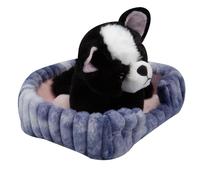 VFM - French Bull Dog Soft Toy Purple Basket Cute Dog Plush Cuddly Fluffy Stuffed Toy Plush Toy Cute Stuffed Plushie, Gifts for Birthday, Valentine's Day Christmas - 25cm Purple