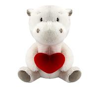 VFM - Hippo Soft Cream 27cm Hippo Plush With Red Love Heart Luxury Cuddly Toy