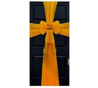 VFM- Luxury Diy Halloween Door Bow In Orange, Halloween Accessories, Halloween Decorations, Spooky Decor, Horror Props