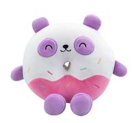 VFM - Panda Donut Soft Toy Animal Food Plush Cuddly Soft Furry Fluffy Stuffed Toy Plush Toy Cute Stuffed Plushie, Gifts for Birthday, Valentine's Day Christmas - 18cm White