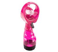 VFM - Pink Cooling Mist Fan With Lanyard, Handheld Spray Cooler, Portable Personal Device for Travel, Camping, Outdoor Use On Hot Days