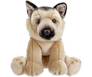 VFM - Premium Alsatian Dog Plush 30cm German Shepherd Soft Toy Super Cute & Fluffy Puppy Luxury Lifelike Stuffed Animal Teddy - Natural World Collection