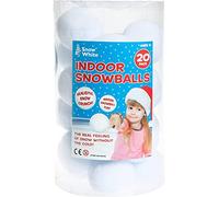 VFM - Realistic Soft Indoor Snowballs 7cm - Artificial Winter White Snow Throwing Game - Great Christmas Family Fun for Adults and Kids Ages 3+ (20 Pack)