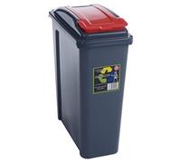 VFM Recycling Bin Recycle It Slimline with Lid 25 L Red