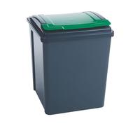 VFM Recycling Bin with Lid 50L Green (Dimensions W390 X D400 X H510mm) 384288