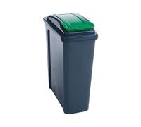VFM Recycling Bin with Lid 25 Litre Green 190x510x400mm 384284