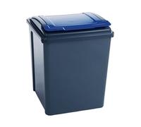 VFM Recycling Bin With Lid 50 Litre Blue