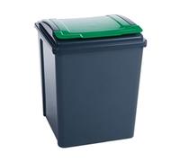 VFM Recycling Bin with Lid 50L Green (Dimensions W390 X D400 X H510mm) 384288