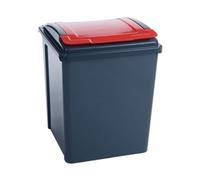 MELICONI Plastic Waste Paper Bin, 50 x 40 cm, red, 1