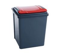 VFM Recycling Bin With Lid 50 Litre Red 384289
