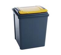 VFM Recycling Bin with Lid 50 Litre Yellow (Dimensions: 390x400x510mm) 384287