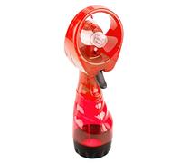 VFM - Red Cooling Mist Fan With Lanyard, Handheld Spray Cooler, Portable Personal Device for Travel, Camping, Outdoor Use On Hot Days