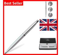 VFM Refillable Silver Ballpoint Pen Nickel Trim Medium Point
