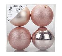 VFM - Rose Gold 15cm Christmas Baubles (4 Pack)