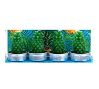 VFM - Scented Tealights Tropical Pineapple Multipack (4 Pack) Candles Gifts for Women, Home Décor, Fragrant Wax Candles (Green)