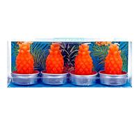 VFM - Scented Tealights Tropical Pineapple Multipack (4 Pack) Candles Gifts for Women, Home Décor, Fragrant Wax Candles (Orange)