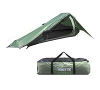 VFM - Single Eiger Trekker Tent - Sage Green 1 Person Waterproof, Lightweight & Durable Camping Shelter With Carry Bag - 270cm X 175cm X 90cm