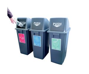 VFM Slim Recycling Bins with Range of Stickers (Set of 3) 416995