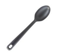 VFM - Solid Spoon Heat Resistant Slotted Turner Kitchen Recycled Materials Cooking Utensil, Nonstick Large & Long Accessory for Mixing Serving Stirring Basting Frying and Draining - 32cm Black