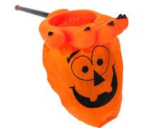 VFM - Trick Or Treat Bag - Candy Bag On Stick, Loot Bag, Halloween Bag, Pumpkin Design, Halloween Costume Accessories, Scary Party Supplies,