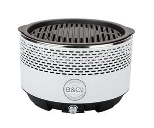 VFM - White Smokeless Bbq Grill - Alfresco, Charcoal, Coal Stove for Cooking, Portable, Easy To Use, Camping, Holidays, Summertime, Table Top, Small Bbq