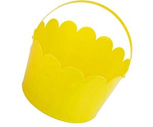 VFM - Yellow Easter Bucket With Handle Egg Hunt - Fun Easter Activity 12. 5cm X 17cm