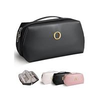 VFMBL Gifts for Women Teen Girls, Initial Makeup Bag, Travel Makeup Bags Cosmetic Organizer Bag, Black, O