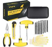 VFMFM Tyre Repair Kit - Car Tyre Puncture Repair Kit - Emergency Fix Puncture for Car, Motorcycle, Truck, Van, ATV, Tractor & More - Tubeless Tyre Repair Kit with 20 Strings and Storage Case